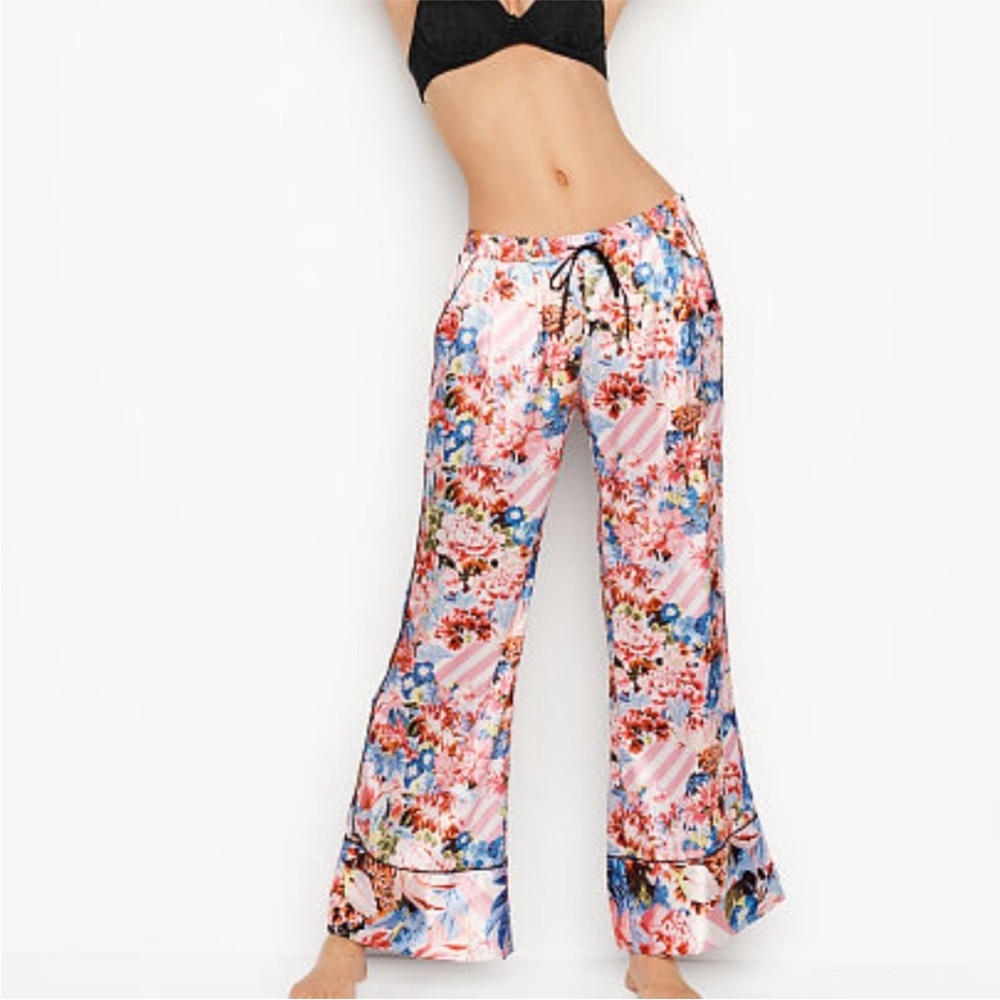 Victoria's Secret X Mary Katrantzou Floral Satin Sleep Pants